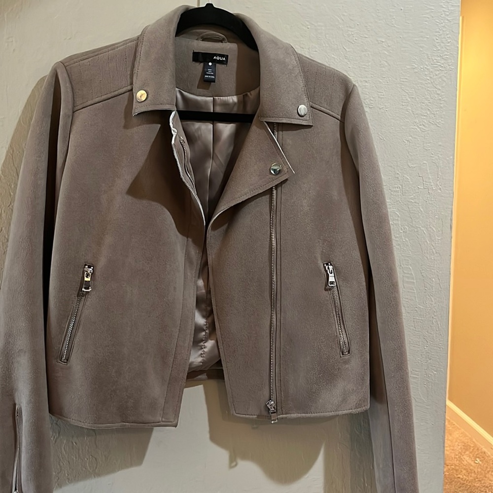 Aqua Women’s Faux Suede Moto Jacket